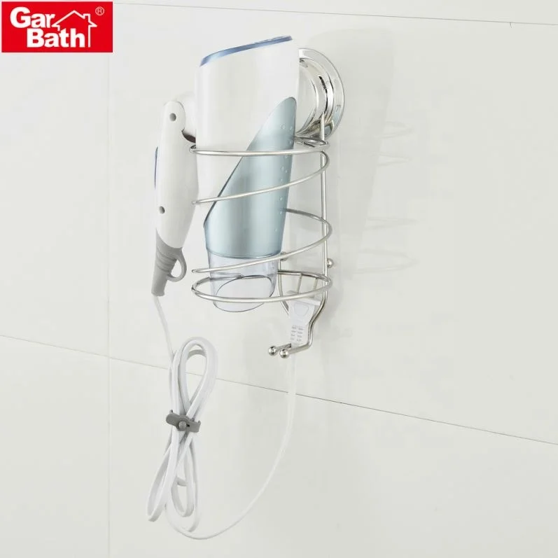 Good Quality Stainless Steel Vacuum Suction Cup Wall Mounted Hairdryer Hand Free Hair Dryer Holder