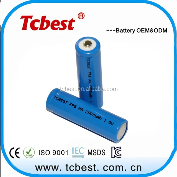  Литий-ионный перезаряжаемый аккумулятор OEM для 2900mah fr6 aa 1 5 v