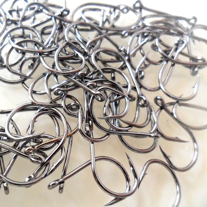 500pcs/set mixed size 3~12 high carbon steel carp fishing hooks pack with hole with Retail Original box Jigging Bait