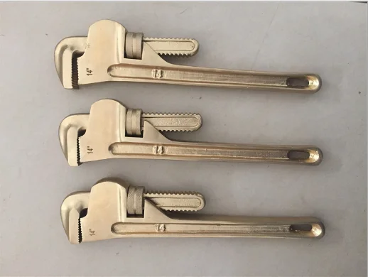 14inch beryllium bronze non sparking safety hand tools pipe wrench tong tube spanner stilson