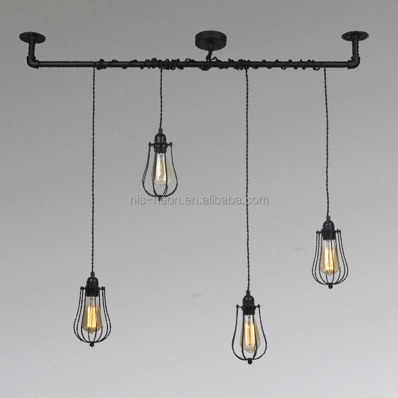 Industrial Lighting Vintage Antique Iron 1 Edison Table Light Wood Pipe Desk Lamp
