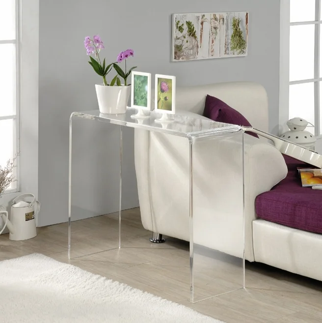 WHOLESALE Luxury Acrylic U Shaped clear Home & Hotel Console Table Hall Table