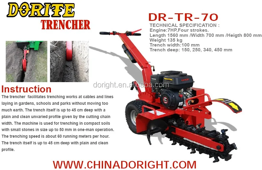 
Mini trencher with good quality trencher chain 