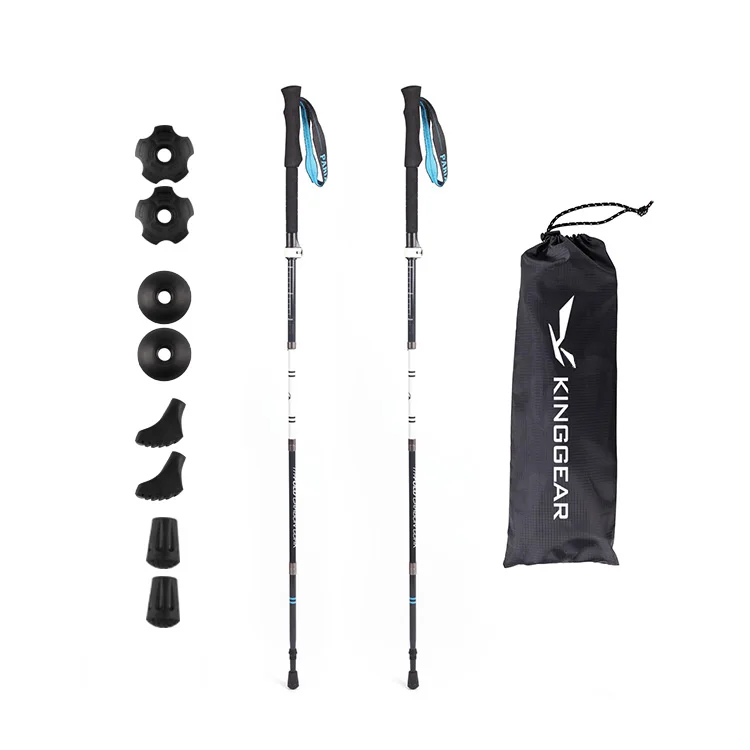 RTS Kinggear EVA Handle Folding Aluminum Trekking Pole With Quick Lock