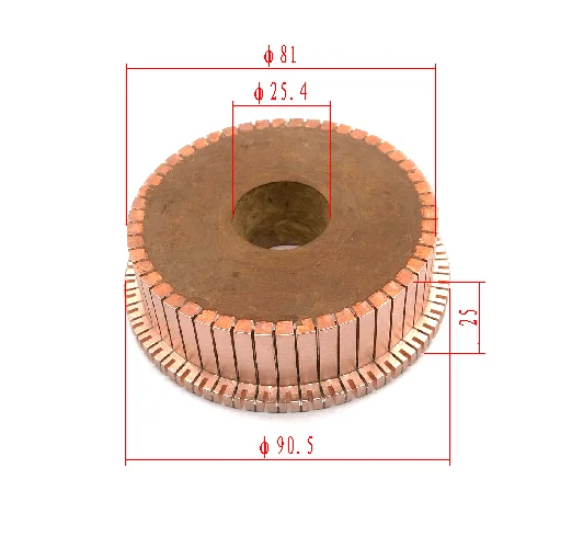hotsale Industrial DC Motor Commutator OD81 *ID25.4*H25-50segment