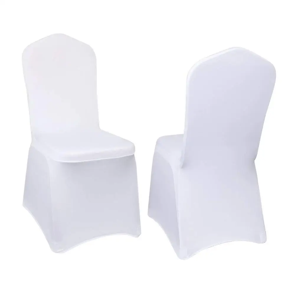 Wholesale Cheap White Black Banquet Spandex Chair Cover with Bottom Flat Stretch Slipcovers
