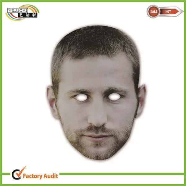 China Wholesale Full Face Mask Custom Designed with Colorful Print for Halloween Parties Festivals Real Human Paper Face Mask