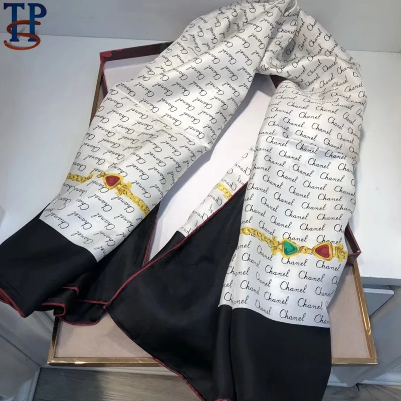 silk scarf silk twill scarves printed hand roll-hemmed ready goods