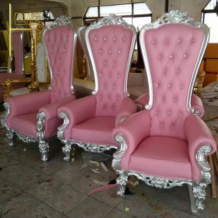 Luxury wooden leather king throne chair for wedding event chair