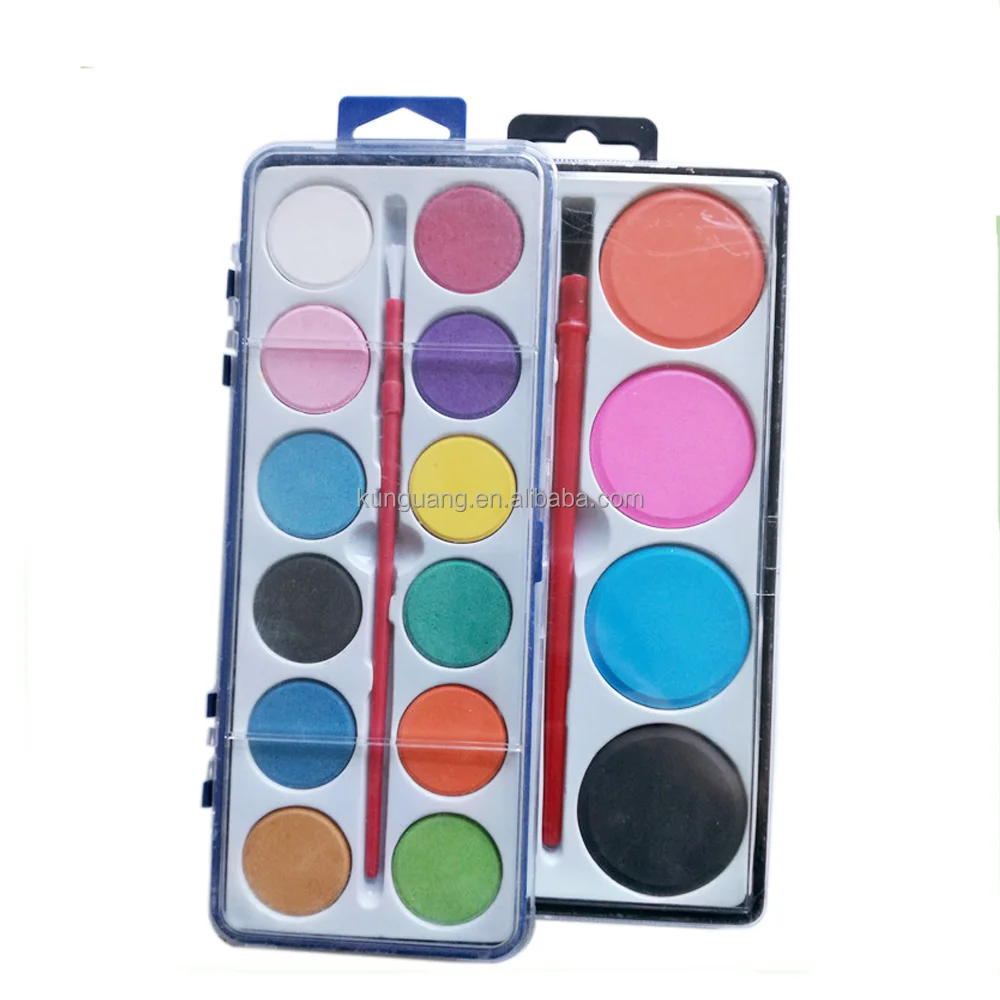 New 12 Colors Art Solid Watercolor Paint Water Color Paint Set For Painting