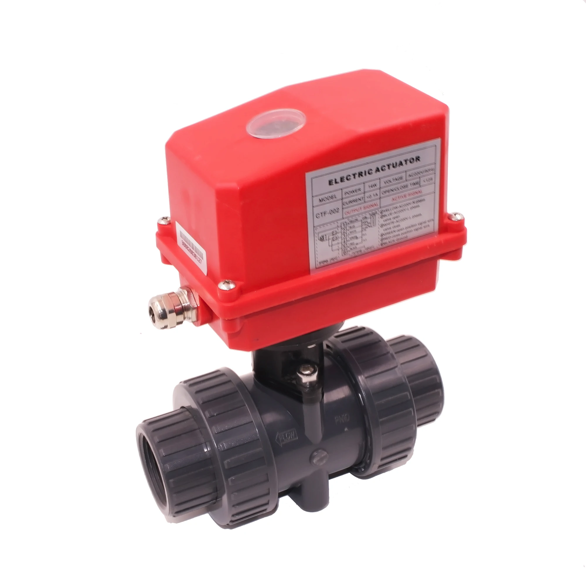 pvc motorized valve motorized flow control valve AC220v pvc 50mm motorized ball valve