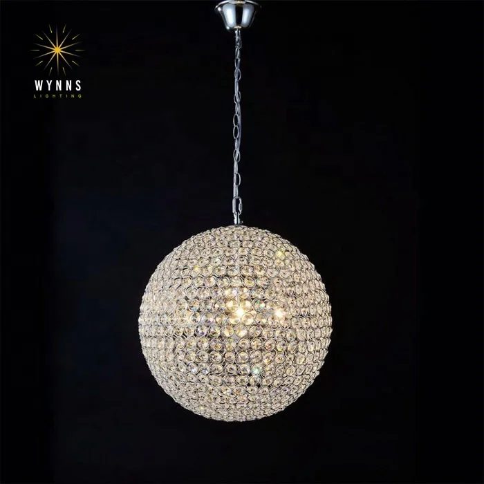 Modern crystal ball chandelier luxury decoration global pendant lamp LED dimmer ceiling hanging lamp drop light suspended lights