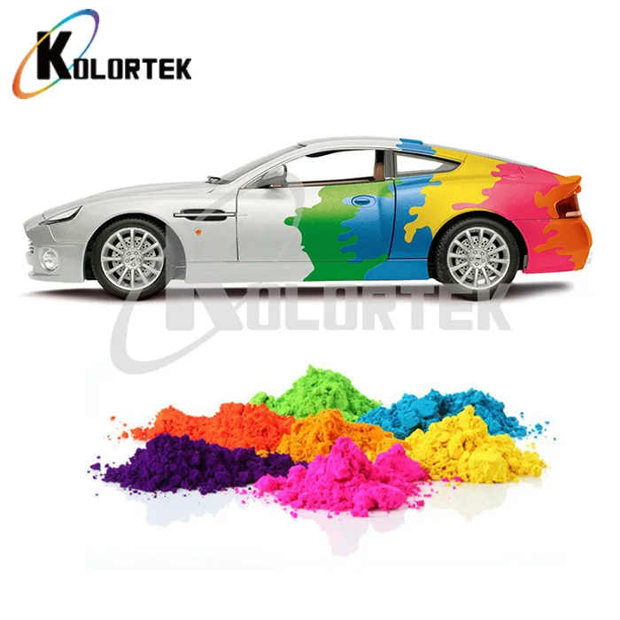 Bright neon yellow car paint pigment. fluorescent pigment neon car paint colors factory