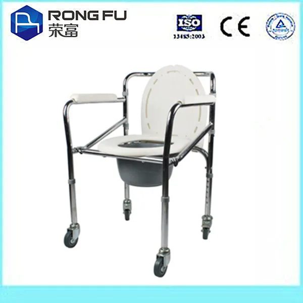 portable folding commode chair with toilet seat commode chair polyethylene handrail bucket toilet