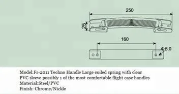 FS-2011 Techno handle large coiled spring with clear PVC sleeve flight case handle