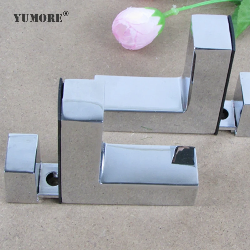 F-shaped low price customizing zinc alloy jars wall mounted glass shelf clamp