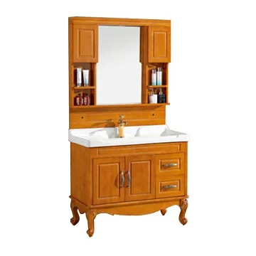 Bathroom vanity set Chinese antique wooden bathroom cabinet Thailand oak material washbasin antique cabinet