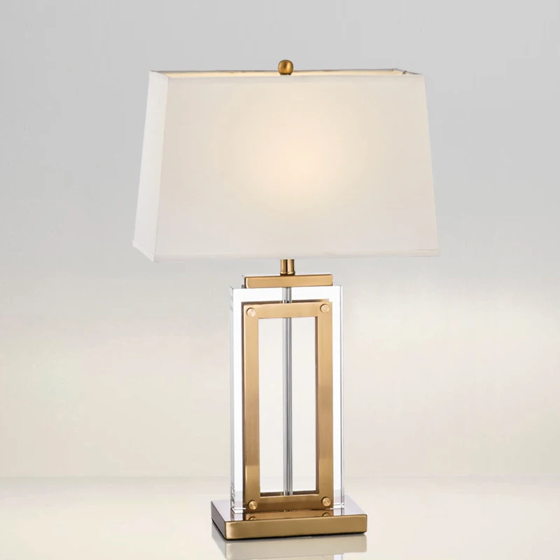 Luxury Decorate Dining Table Lighting Square Metal sleek table lamp