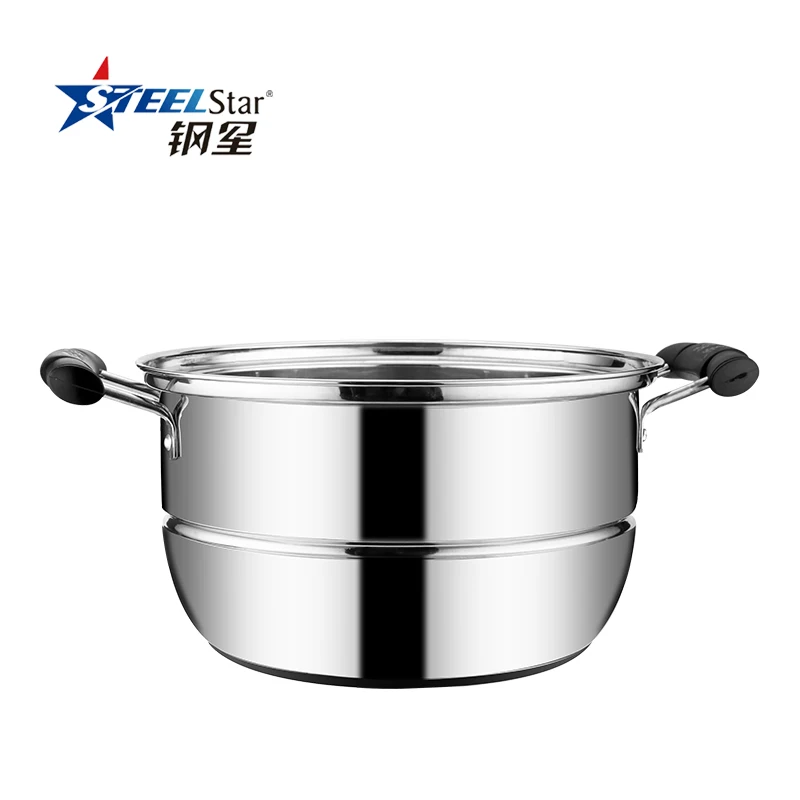 
Double Boilers 2 layers capsuled Bottom stainless steel steamer pot with bakelite handle and knob 