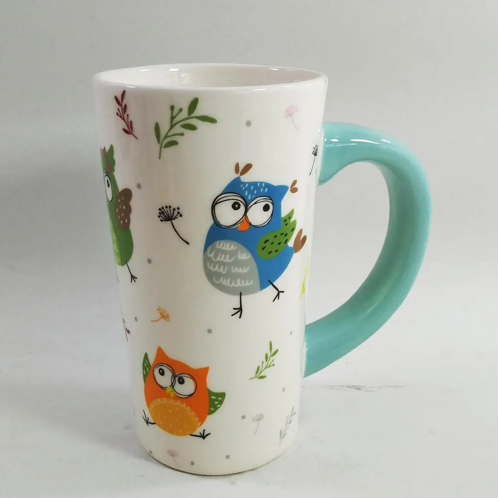 Direct Factory plain white customized handcraftde colorful mugs ceramic cat mugs 16oz tall coffee mugs