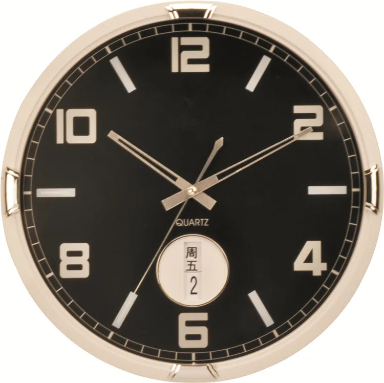 quality calendar wall clock plastic wall clocks with date and day