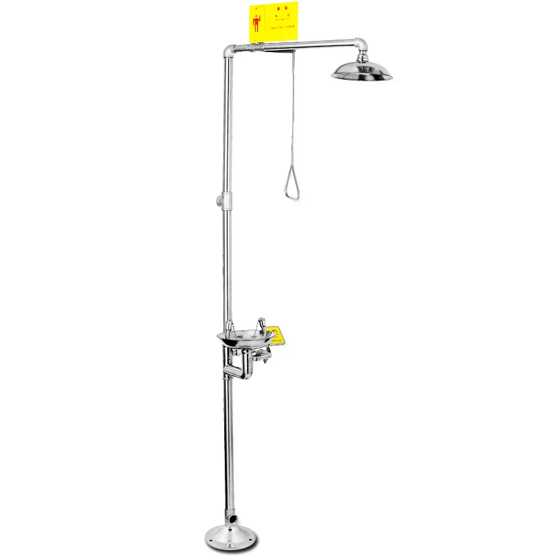 BEST plumbed combination emergency shower station with eyewash