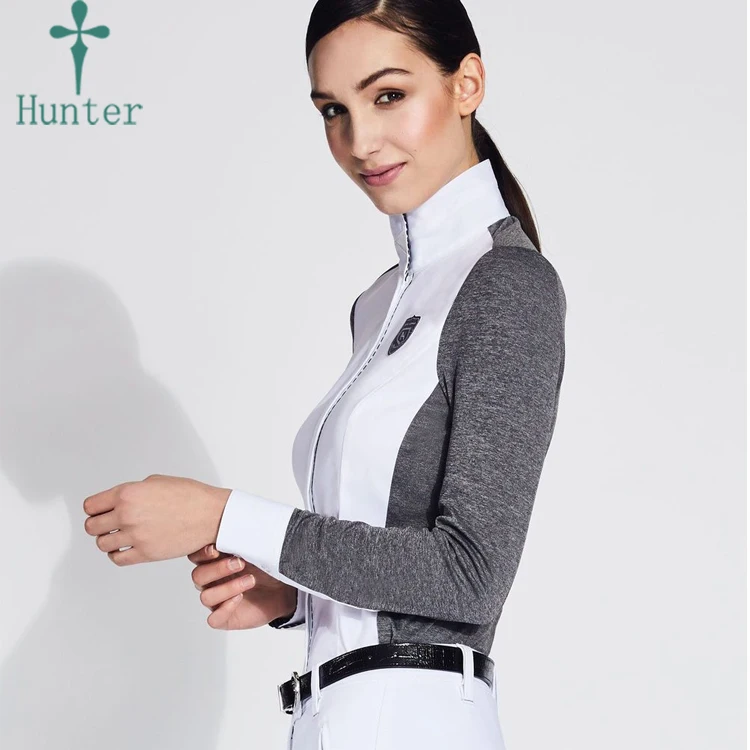 
Horse Riding Clothing Women Long Sleeve Tops Equestrian Show Shirt 
