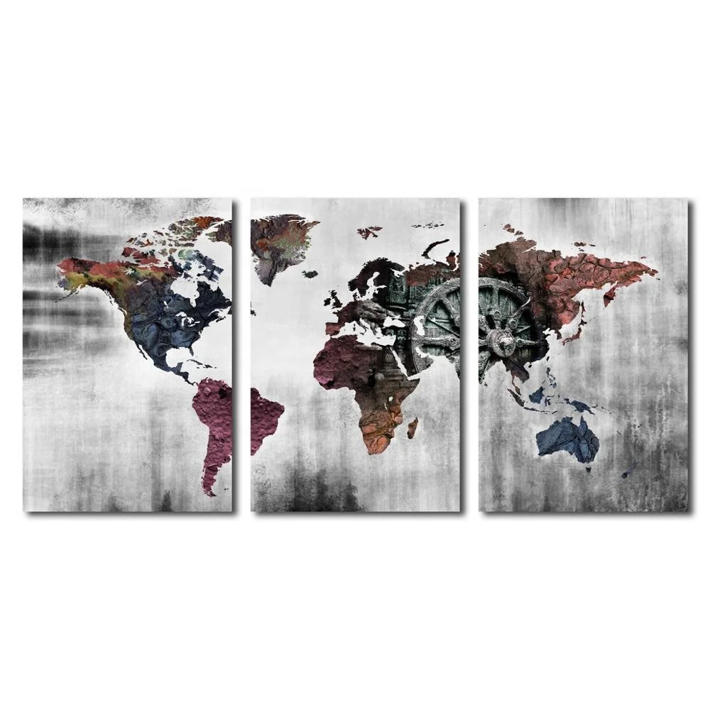 For sale new item map picture wall hanging oil canvas printing  print artwork for hotel decor