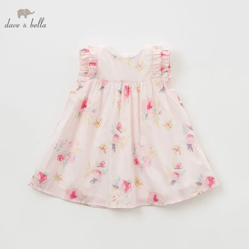 DBF9600 DAVE BELLA summer baby girls lolita floral dress infant toddler birthday wedding dresses children high quality dresses