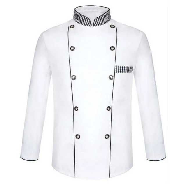 
High Quality Cheap Long Sleeves Chef Clothes Coat Uniform Kitchen Coffee Chef Jacket 