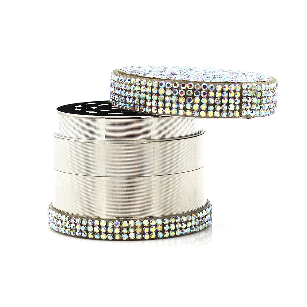 Lanchuang новый дизайн цинковый сплав 50 мм 4 части индивидуализированные курительные аксессуары травяная шлифовальная машина с бриллиантом