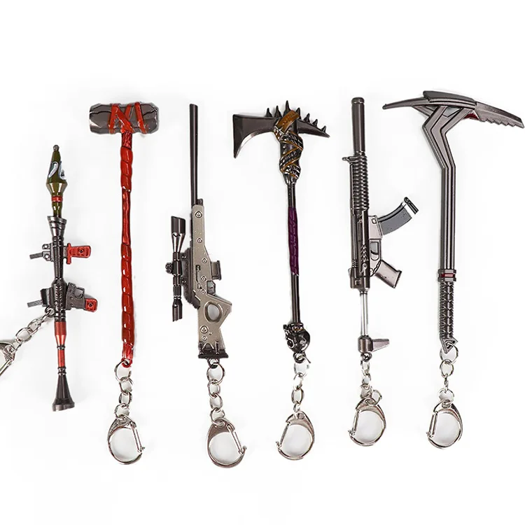 wholesale blister packing metal game M16 LMG rocket launcher scar bolt action awp burst gun keychain