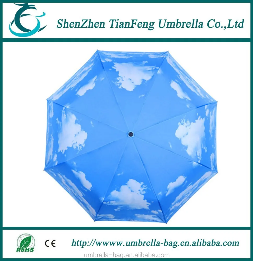 Blue sky white cloud wholesale promotional gift folding advertising umbrella