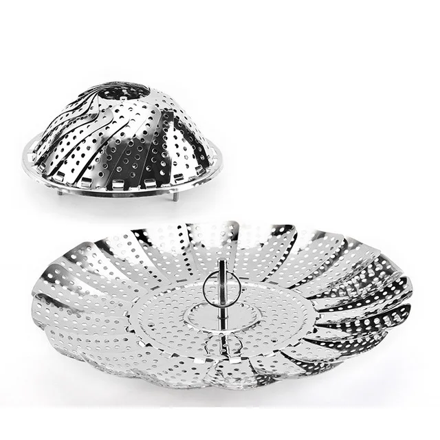 9 дюймовая Металлическая Складная расширяемая корзина для приготовления пищи из нержавеющей
