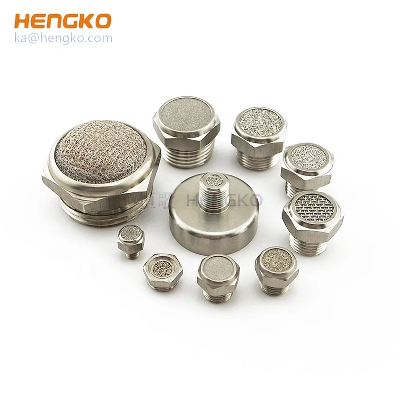 stainless steel bronze brass sintered porous metal pneumatic breather vent filter air muffler silencer