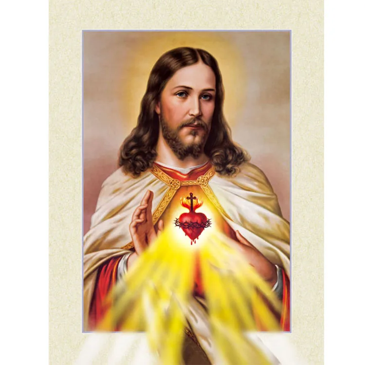 Лидер продаж, 3D-обои с изображением Иисуса, Марии и Креста, 5D, для украшения дома