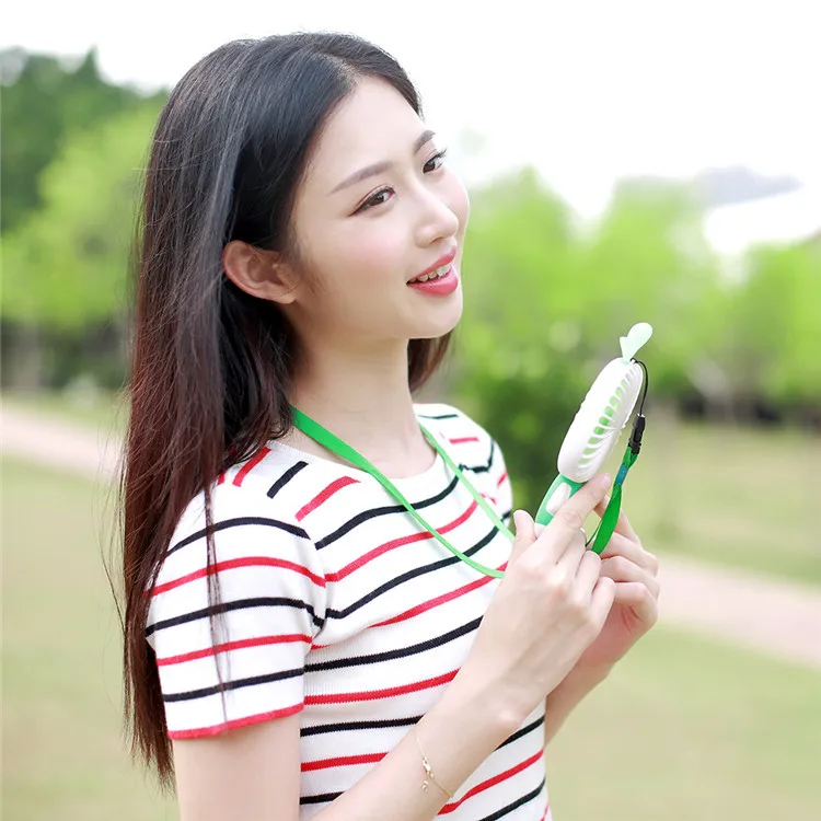 Hot Sale USB Rechargeable Portable Handheld Cartoon Mini Fan With LED Colorful Night Light