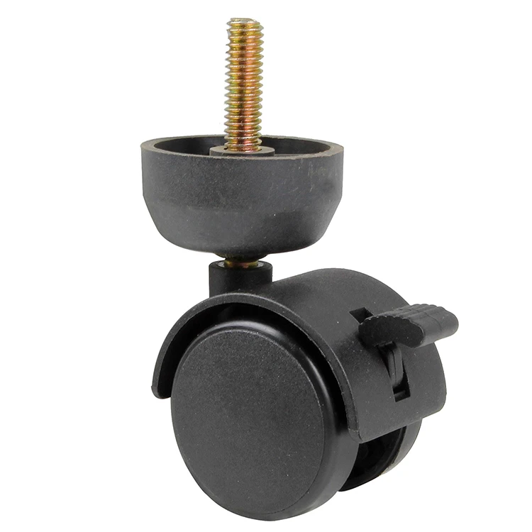 Black 50mm 2 inch castor wheel U bracket pu edge chair caster sofa leg with castor