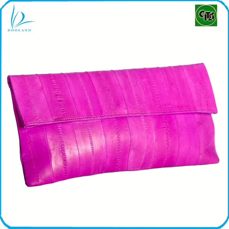 Luxury real eel skin leather clutch wallet for lady