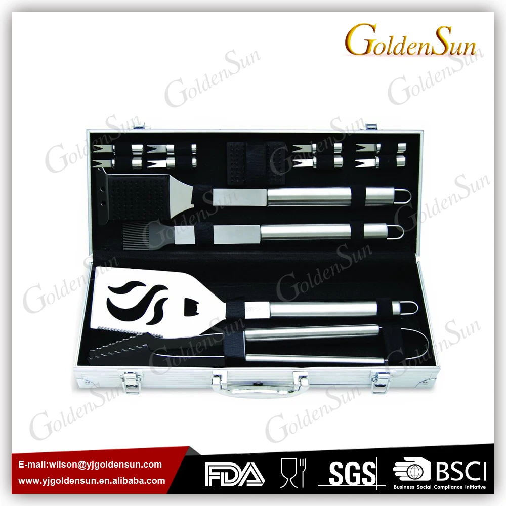 Brand new 14pcs stainless steel portable barbecue bbq tool