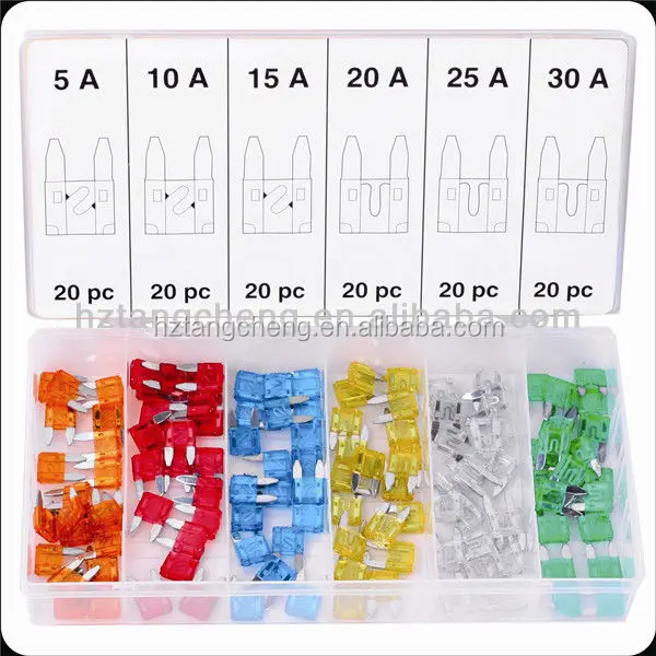 6 Спецификация 120 шт. мини авто предохранитель комплект