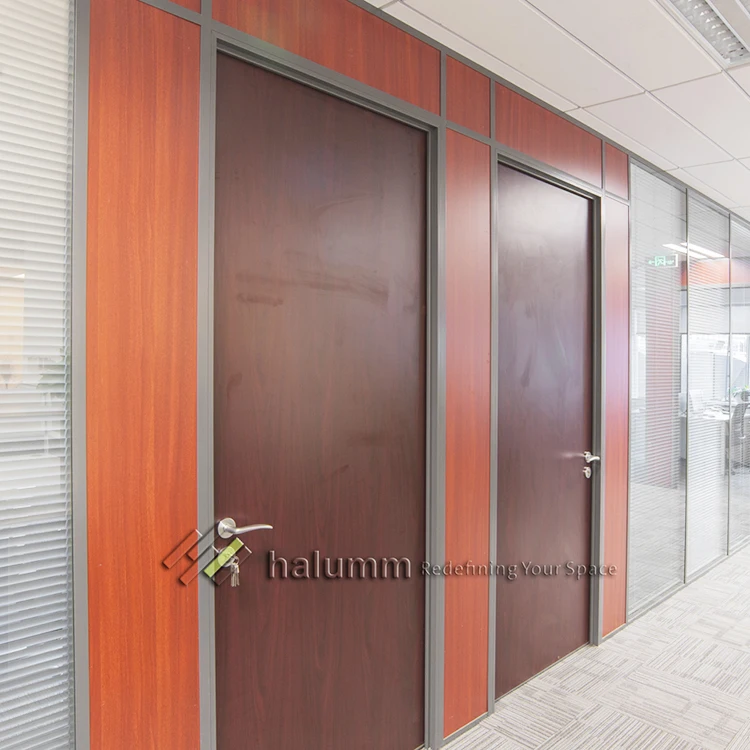 MDF Panel Partition Aluminum Frame Demountable Partitions Partition Walls in Wood for Interior,