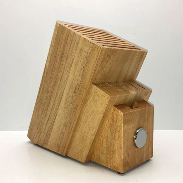 16 slots solid wood magnetic knife block set