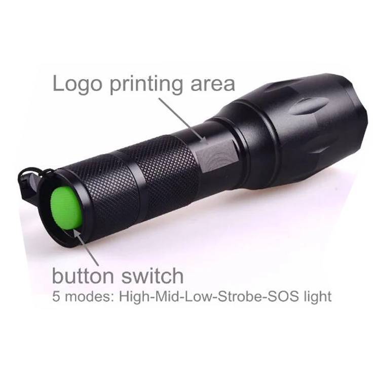 High Power T6 LED Torch Light Grade Aluminum Alloy Tactical Flashlight,Zoom-able Led Light