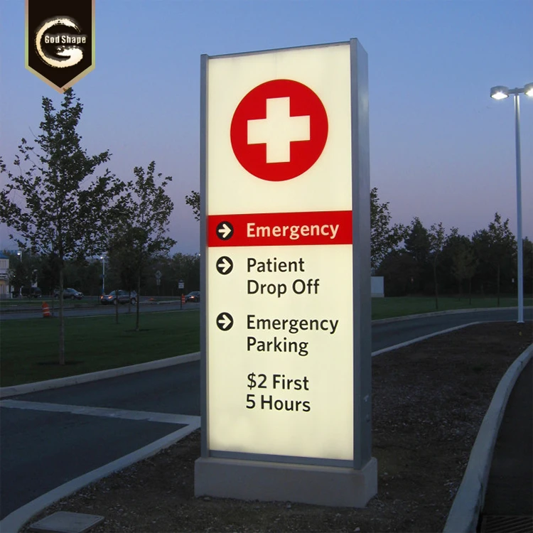 Manufacturer custom large exterior notice totem signage freestanding totem sign