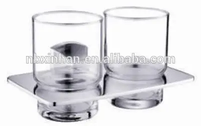 хромирование держатель зубной щетки, настенный ванной двойными стенками стакана