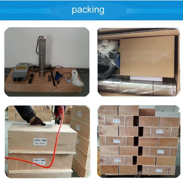JINTAI 4 inches 72v 1000w screw submersible solar water pump JS4-4.0-100