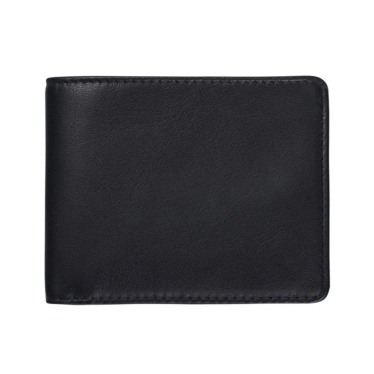 China Wholesale Full Grain Genuine Leather Mens Slim Wallet With Zipper Coin Pocket