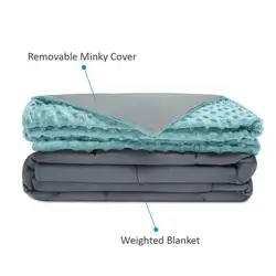 Amazon Supply Quilted Heavy Weighted Blanket with Removable Cover Blue Color