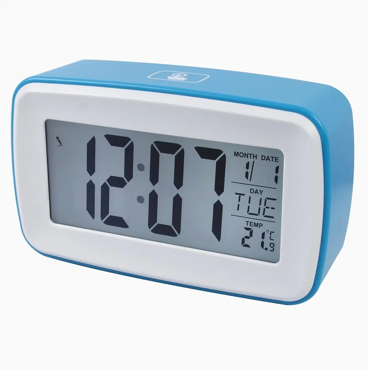 recordable alarm sound digital smart clock with intelligent night light